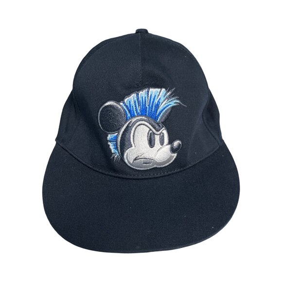 VINTAGE Disney Hat Cap Stretch Fit Black Youth Kids Boys Mickey Mouse Mohawk OS - Picture 1 of 4
